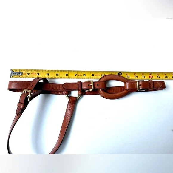 Ralph Lauren Purple Label Tri-strap O-ring Leather Belt - Picture 14 of 16